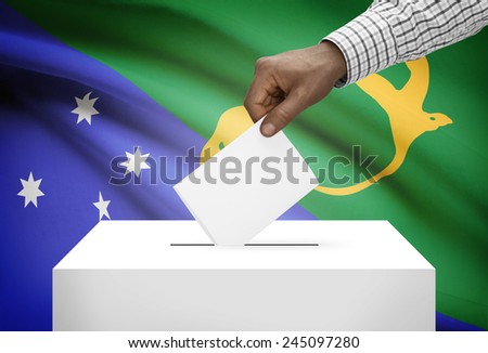 Ballot box with national flag on background - Republic of China - Taiwan
