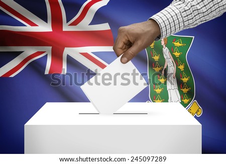 Ballot box with national flag on background - British Virgin Islands