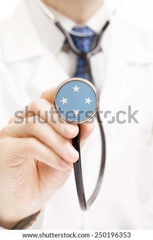 National flag on stethoscope conceptual series - Federated States of Micronesia