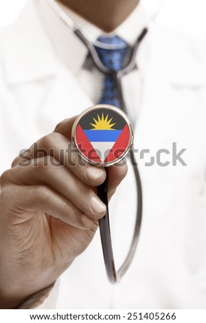 Stethoscope with national flag conceptual series - Antigua and Barbuda