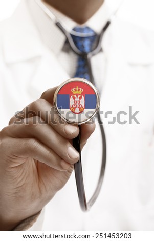 Stethoscope with national flag conceptual series - Serbia