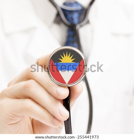 National flag on stethoscope conceptual series - Antigua and Barbuda