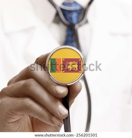 Stethoscope with national flag conceptual series - Sri Lanka