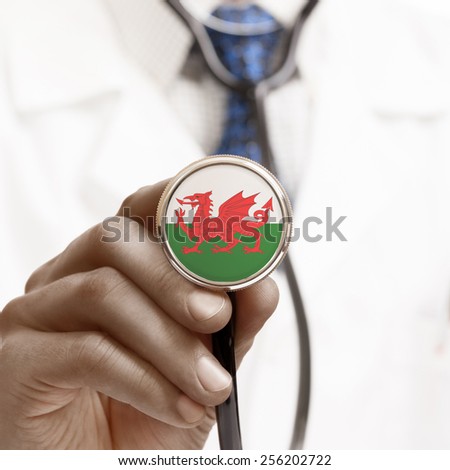 Stethoscope with national flag conceptual series - Wales