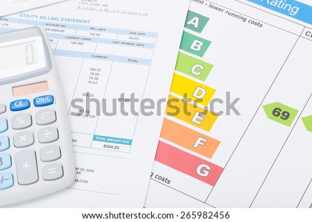 Energy efficiency chart, utility bill and calculator