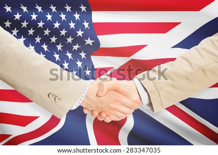 Businessmen shaking hands - United States and United Kingdom