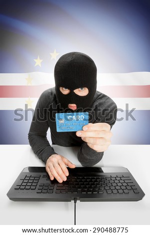 Cybercrime concept with flag on background - Cape Verde