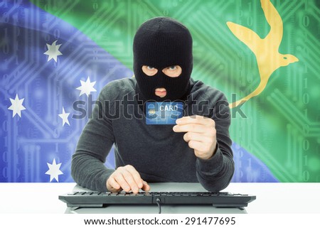 Cybercrime concept with flag on background - Christmas Island