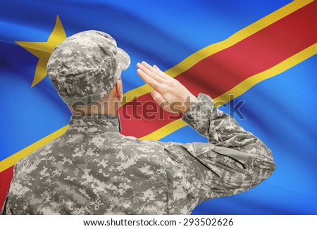 National military forces with flag on background conceptual series - Congo-Kinshasa