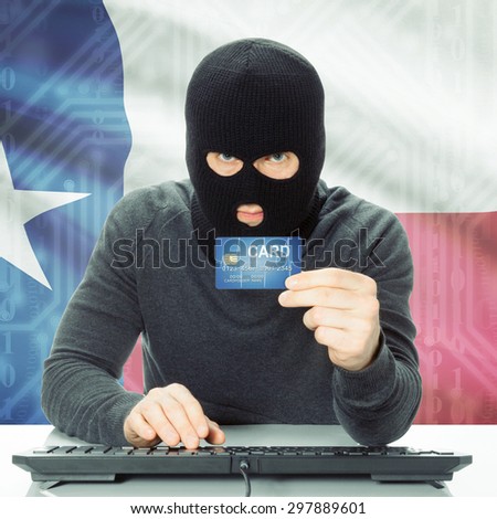 Hacker with US state flag - Texas