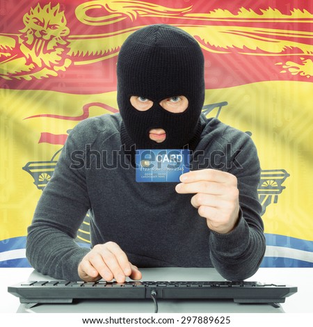 Hacker with Canadian province flag - New Brunswick