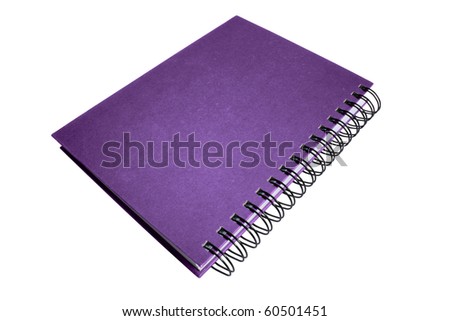 Purple notebook isolated on white