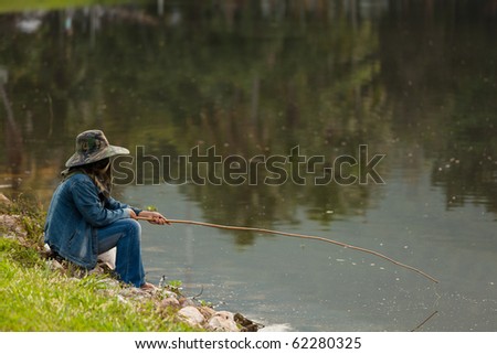 Ordinary People Fishing At The Lake