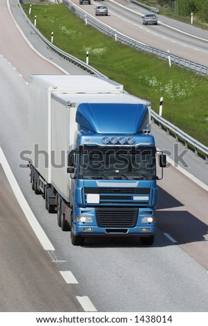 lorry, truck, close-up, driving on highway
