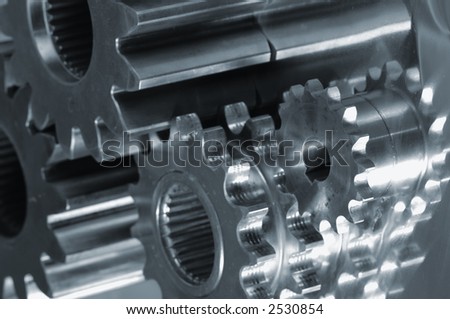 close-gears assembly in a metallic cast