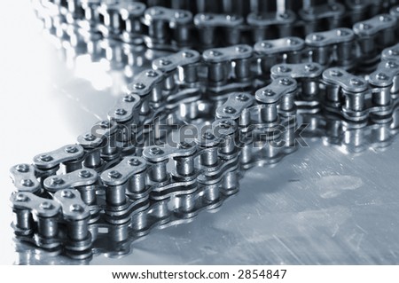 large timing-chain, associated with automotive-industry, all in blue
