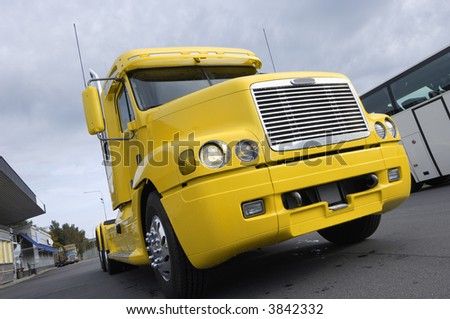 super truck american style in yellow color