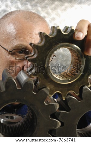 engineer, physicist studying the geometry of moving gear parts