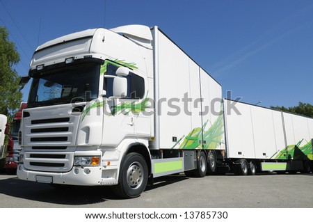 modern clean white truck driving on flexfuel