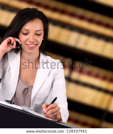 Portrait of a young lawyer working in the office