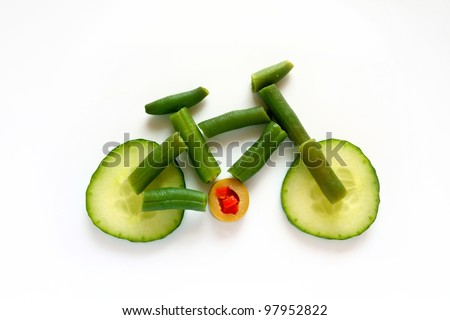 Healthy Lifestyle Concept - Vegetable Bike Stock Photo 97952822 ...