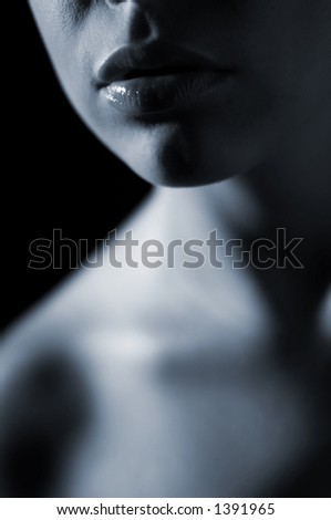 stock photo Sensual women body parts in moonlight shadow