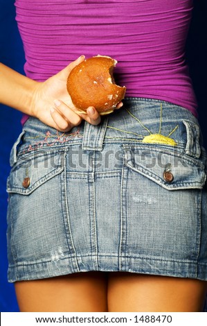Woman with Donut Behind Back