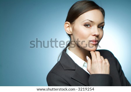 Beautiful and sexy brunette business woman isolated on clear background.