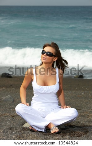 20-25 years old Beautiful woman on the beach