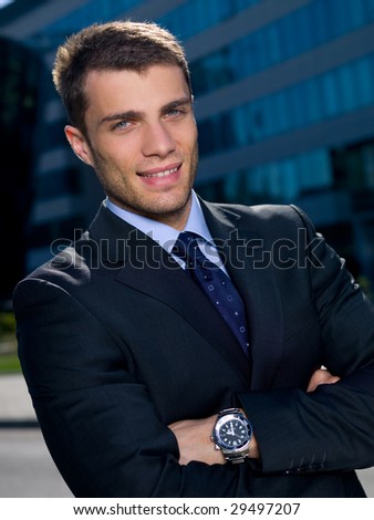 Portrait of business man outside the building