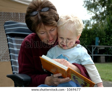 Grandma Reading Book with grandchild