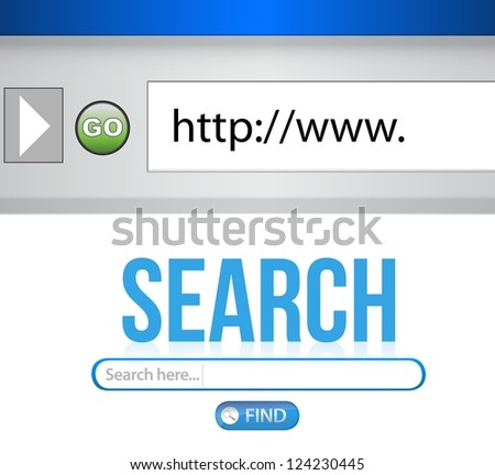 Internet Search engine browser window illustration design