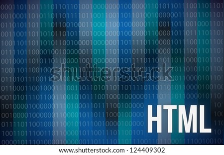 HTML Abstract on Blue Background Digital Tech illustration design