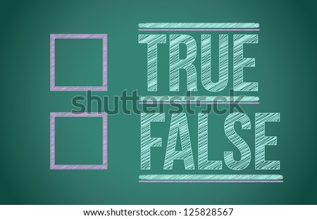 true or false with checkboxes illustration design over white