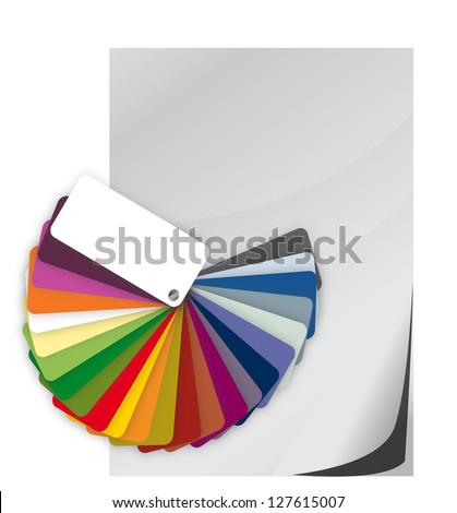 Color guide spectrum swatch and blank paper illustration