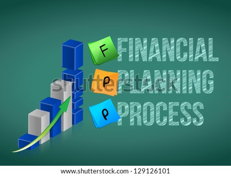 financial planning process. Business graph illustration design