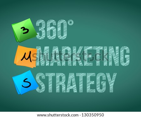360 marketing strategy illustration design over a white background