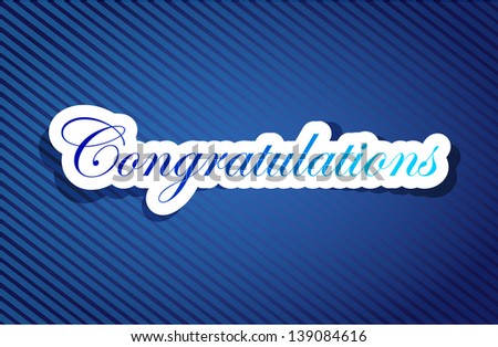 congratulations sign background on a blue lines pattern