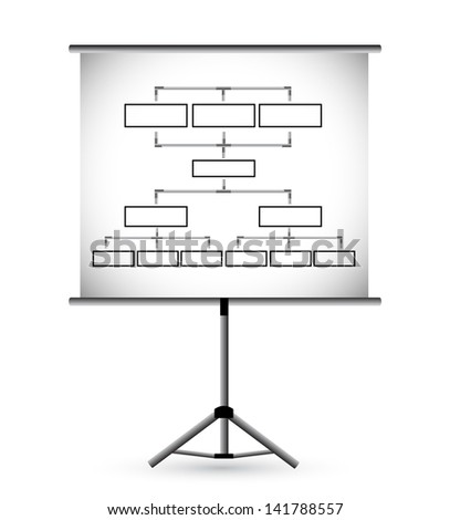 Flipchart in classroom illustration design over a white background