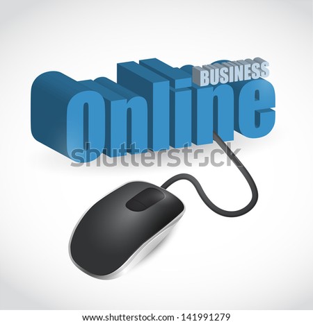 illustration of internet business conceptual sign design over white