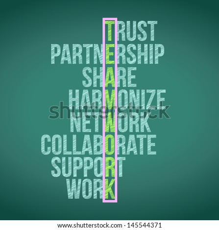 Teamwork Concept Crossword Illustration Design Graphic Background