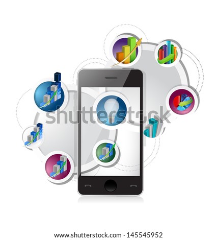 technology business concept diagram illustration network over a white background