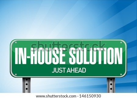 inhouse road sign illustration design over a white background