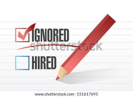 ignored selected illustration design over a notepad paper