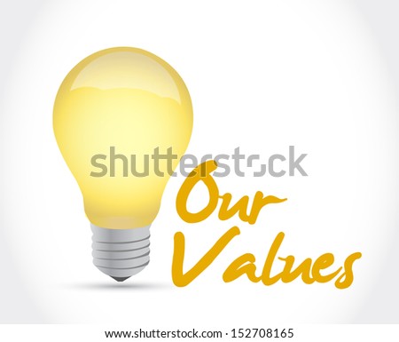 our values ideas concept illustration design over a white background