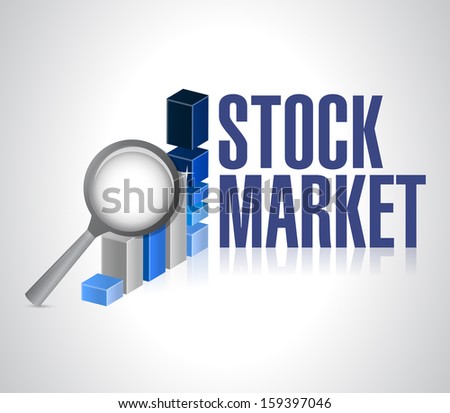 stock market under review. profit graph illustration design