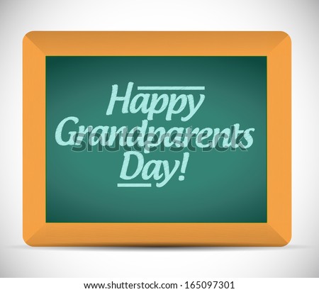 happy grandparents day written message illustration design on a blackboard