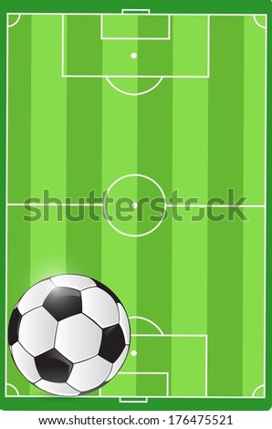 soccer field and ball illustration design graphic
