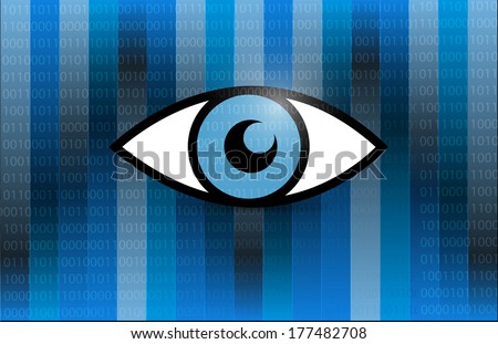 eye illustration design over a binary background