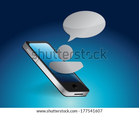 phone communication concept illustration design over a blue background